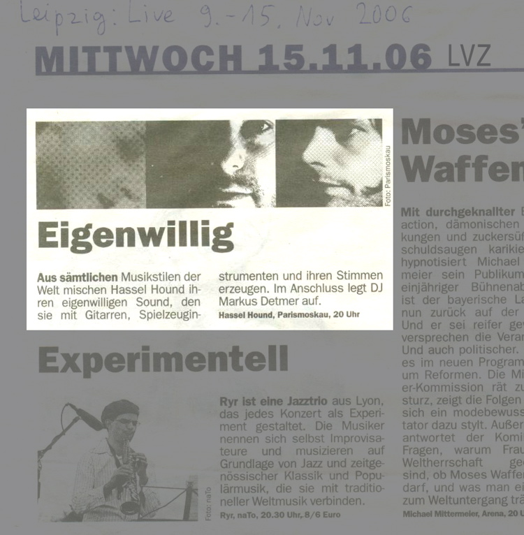 Leipziger Volkszeitung, Leipzig Live, 15.11.2006